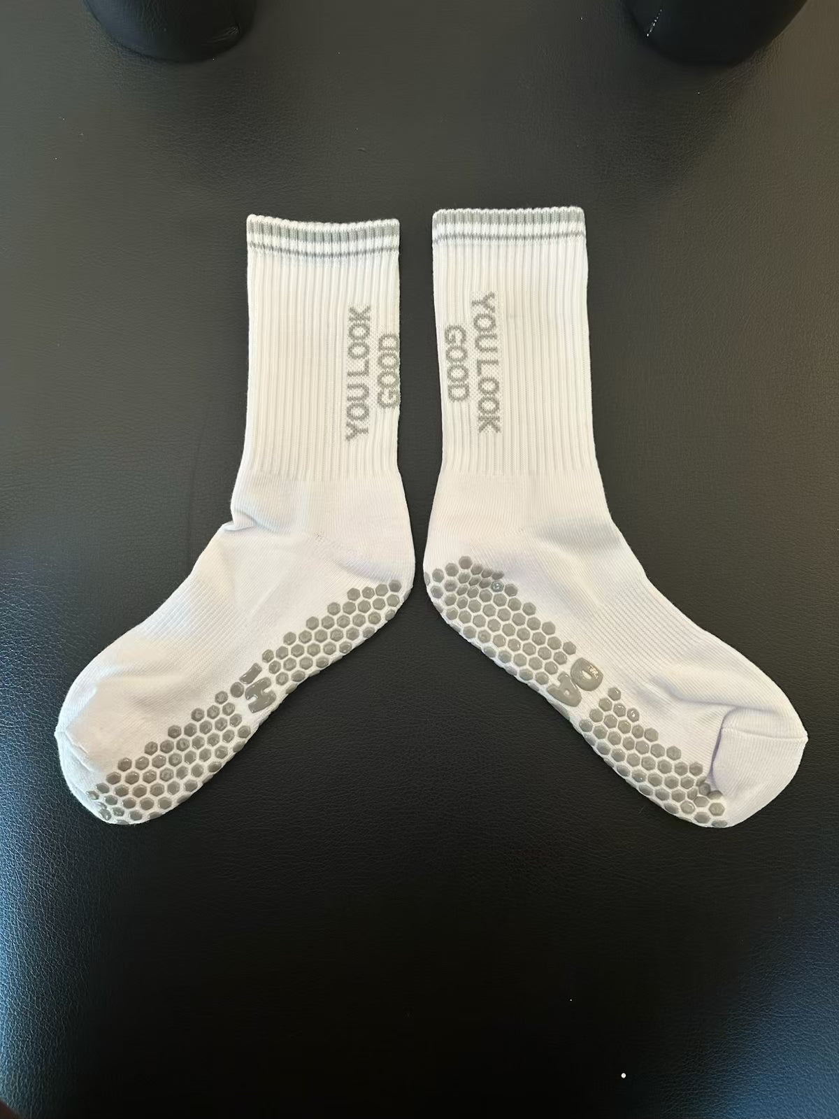 You Look Good White Crew Sock