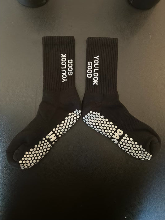 You Look Good Black Crew Sock
